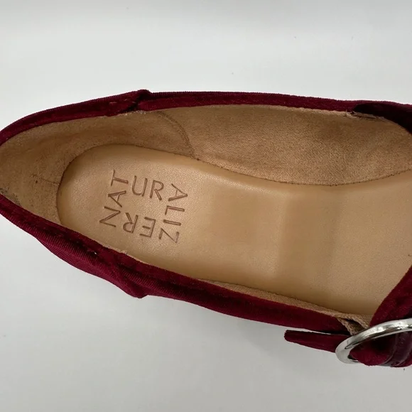 Naturalizer Kelly Velvet Mary Jane Flats in Cabernet Sauvignon - Picture 10 of 13